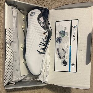 FootJoy Men's White and Navy Athletic Golf Shoes